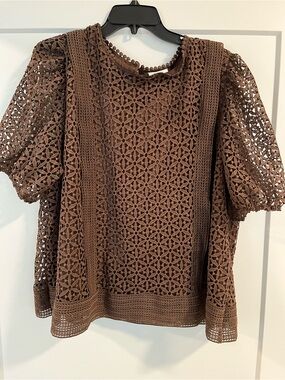 Ultra Pink Eyelet Top-3X-NWT
